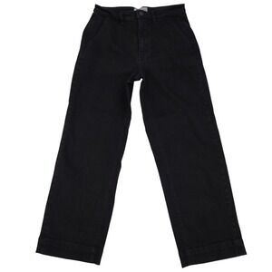 Everlane Women's Jeans 8 Black The Straight Leg Crop High Rise Ankle Stretch